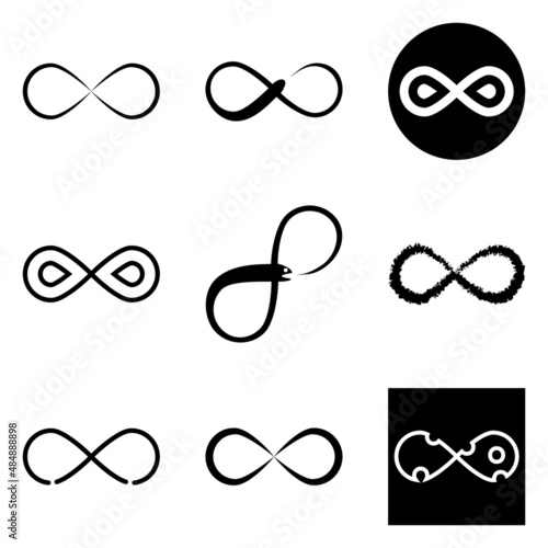 Infinity Flat Icon Set Isolated On White Background