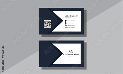navy blue simple business card design template 