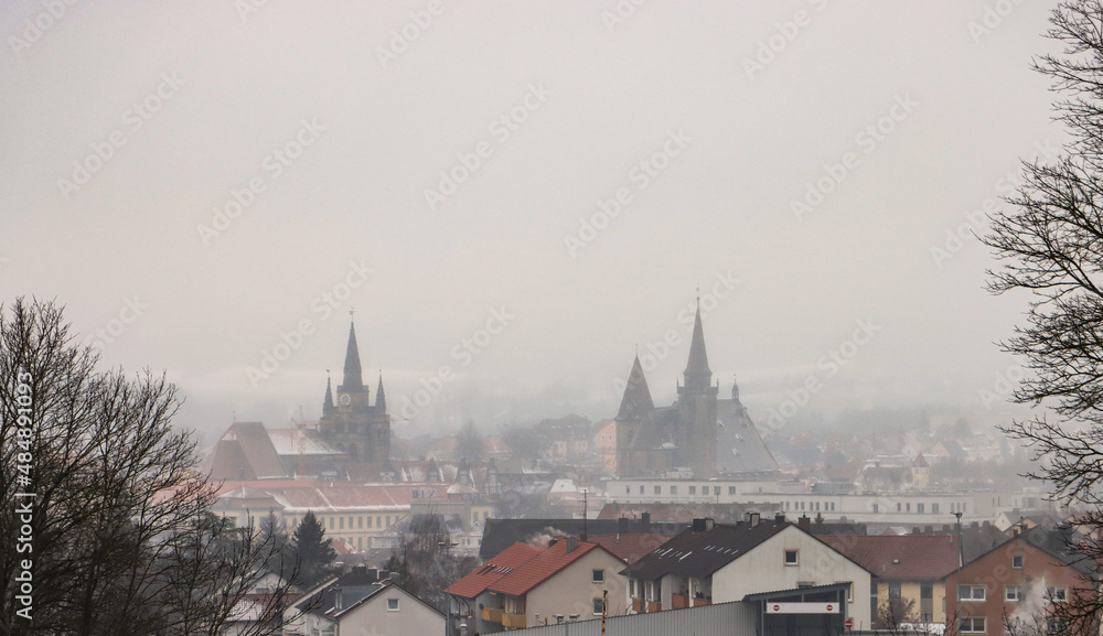 Fototapeta premium Winterlicher Blick auf Ansbach
