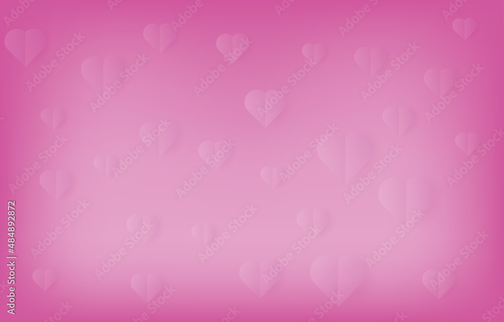 Abstract Valentine's Floating Hearts Pink Background Vector Design