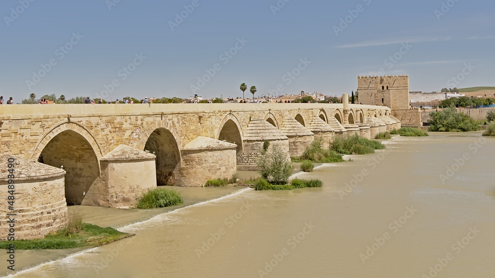Roman bridge over Guadalquivir river in Cordoba, Andalusia, Spain