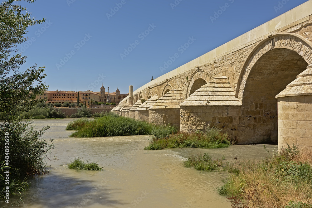 Roman bridge over Guadalquivir river in Cordoba, Andalusia, Spain