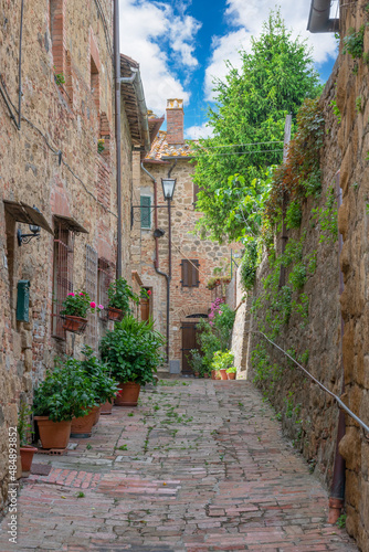 Monticchiello (Italy) - The wonderful medieval and artistic village of Tuscany region, in the municipal of Pienza, during the spring.