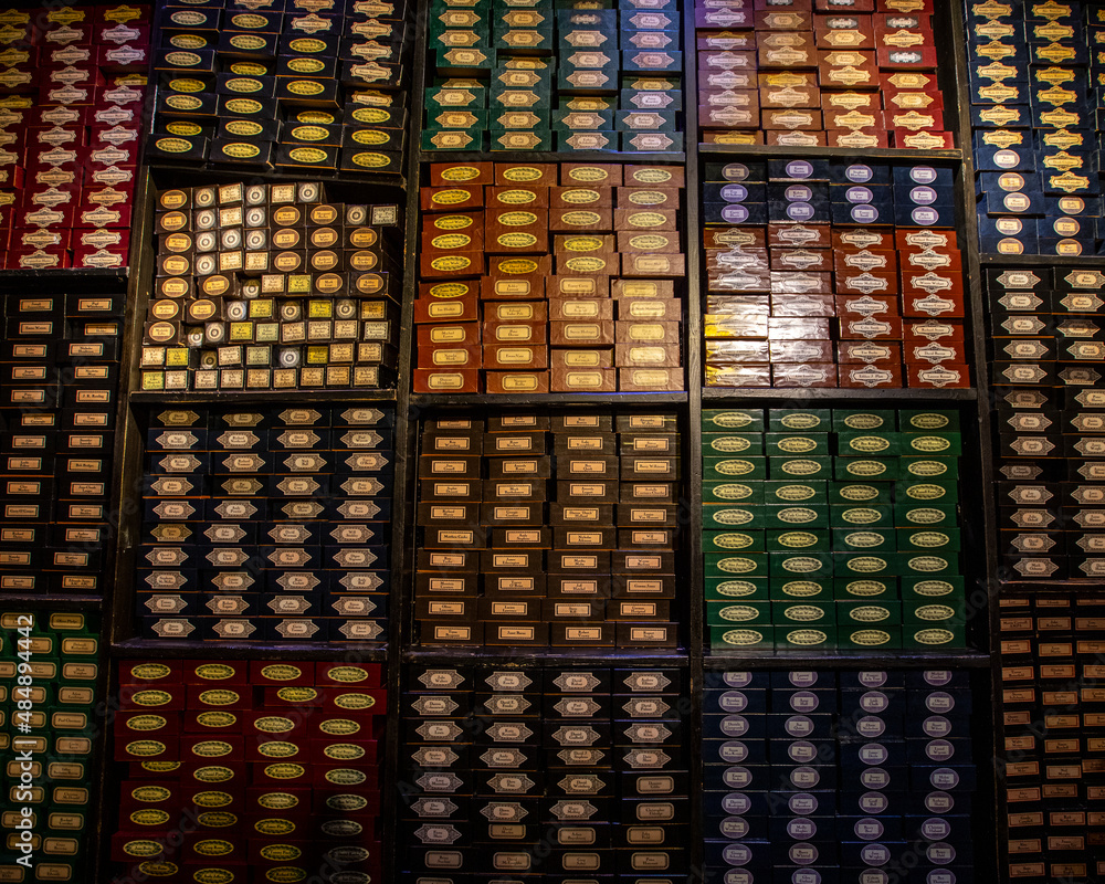 Fototapeta premium Wand Boxes at the Making of Harry Potter Studio Tour, UK