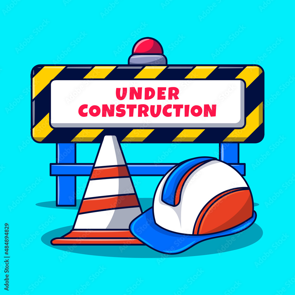 Under construction clipart with colored hand drawn cartoon style Under construction clipart with colored hand drawn cartoon style