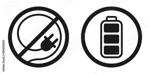 Cordless technology and built-in battery icons