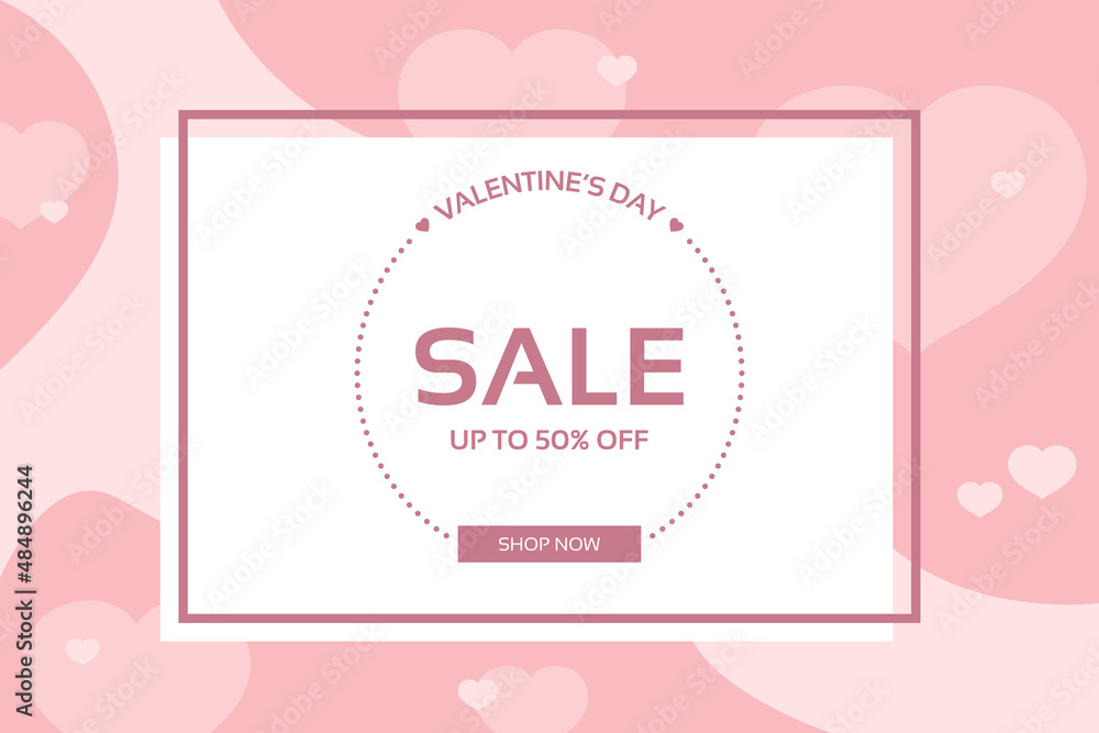 Valentine's Day template design for sale banner, web, poster, ads or social media.