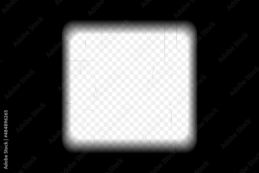 Old black cinematic frame with transparent background. Antique filmstrip slide template in realistic style. Vector illustration. Old black cinematic frame with transparent background. Antique filmstrip slide template in realistic style. Vector illustration.