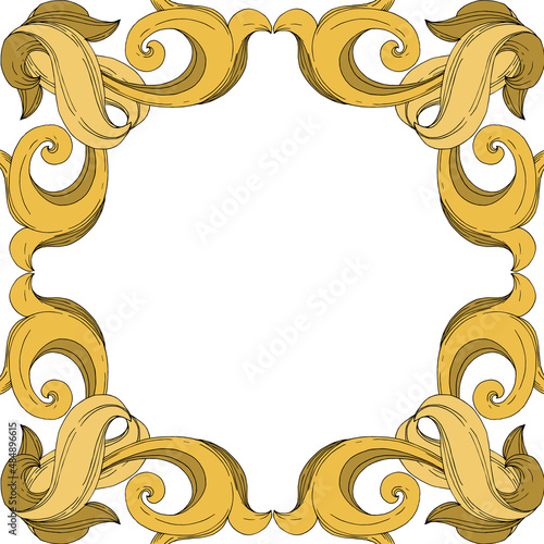 vector golden monogram floral ornament