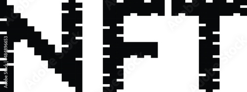 NFT non fungible token logo vector illustration. Digital Art Concept.