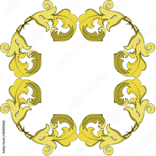 vector golden monogram floral ornament