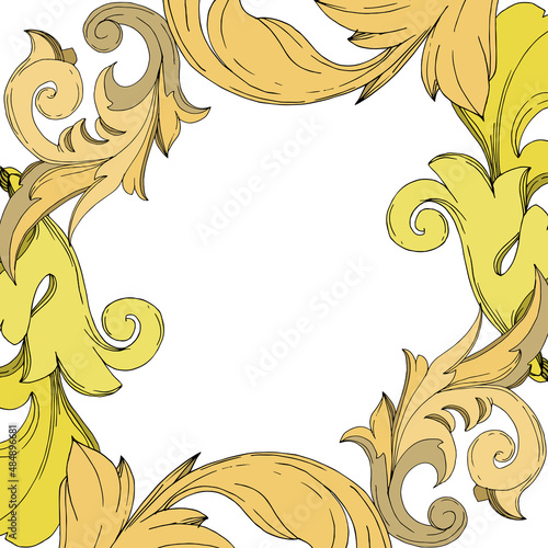 vector golden monogram floral ornament