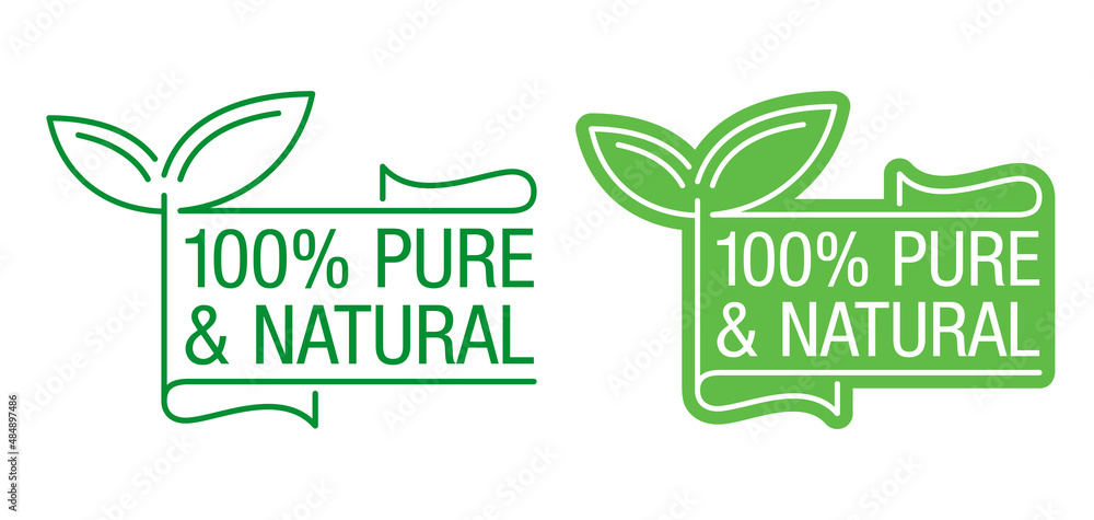 Hundred percents Pure and Natural sticker