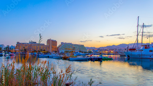 Harbor with boats in Eilat