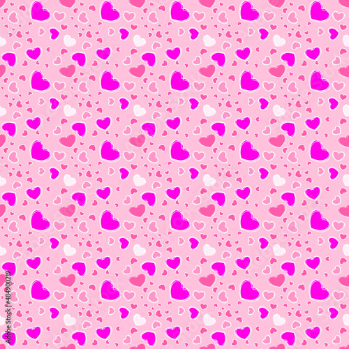Vector seamless love symbol pattern, with stylish hearts