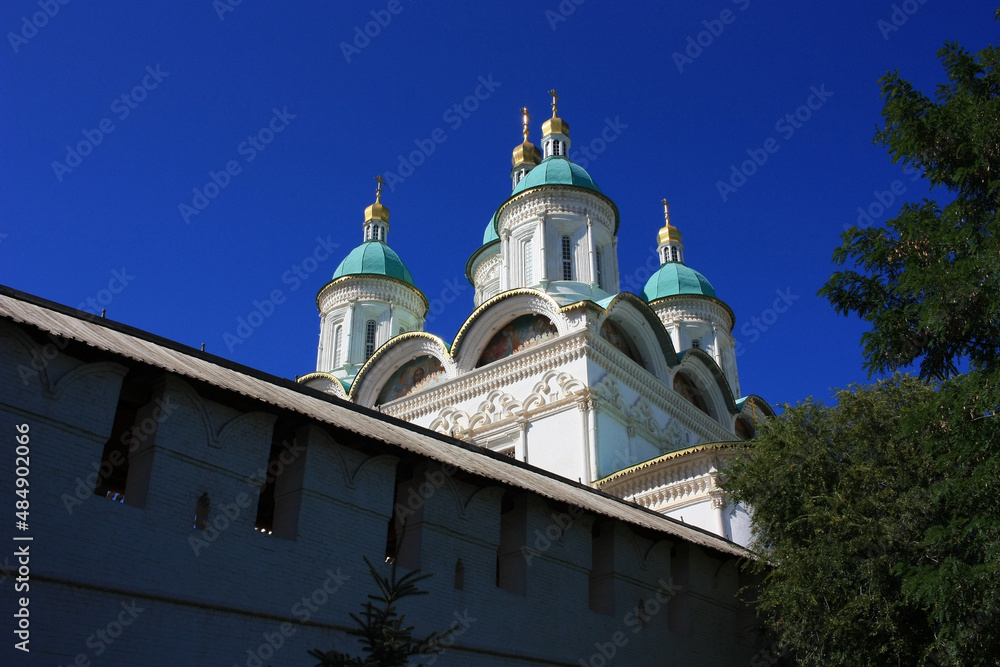 Christian church with green domes