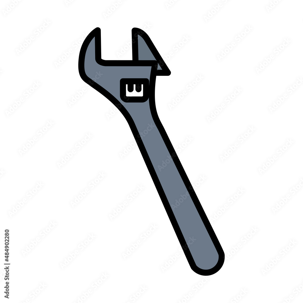 Icon Of Adjustable Wrench Icon Of Adjustable Wrench