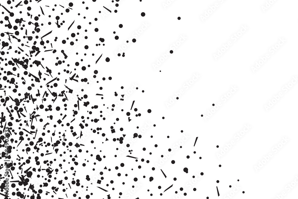 Confetti on isolated white background. Geometric texture with glitters. Image for banners, posters and flyers. Greeting cards. Black and white illustration Confetti on isolated white background. Geometric texture with glitters. Image for banners, posters and flyers. Greeting cards. Black and white illustration