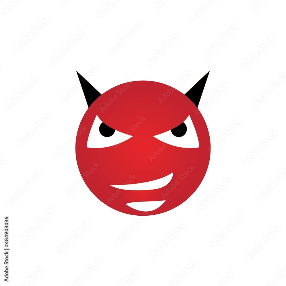 Devil horn Vector icon for emoji or emoticon logo chat and other Stock