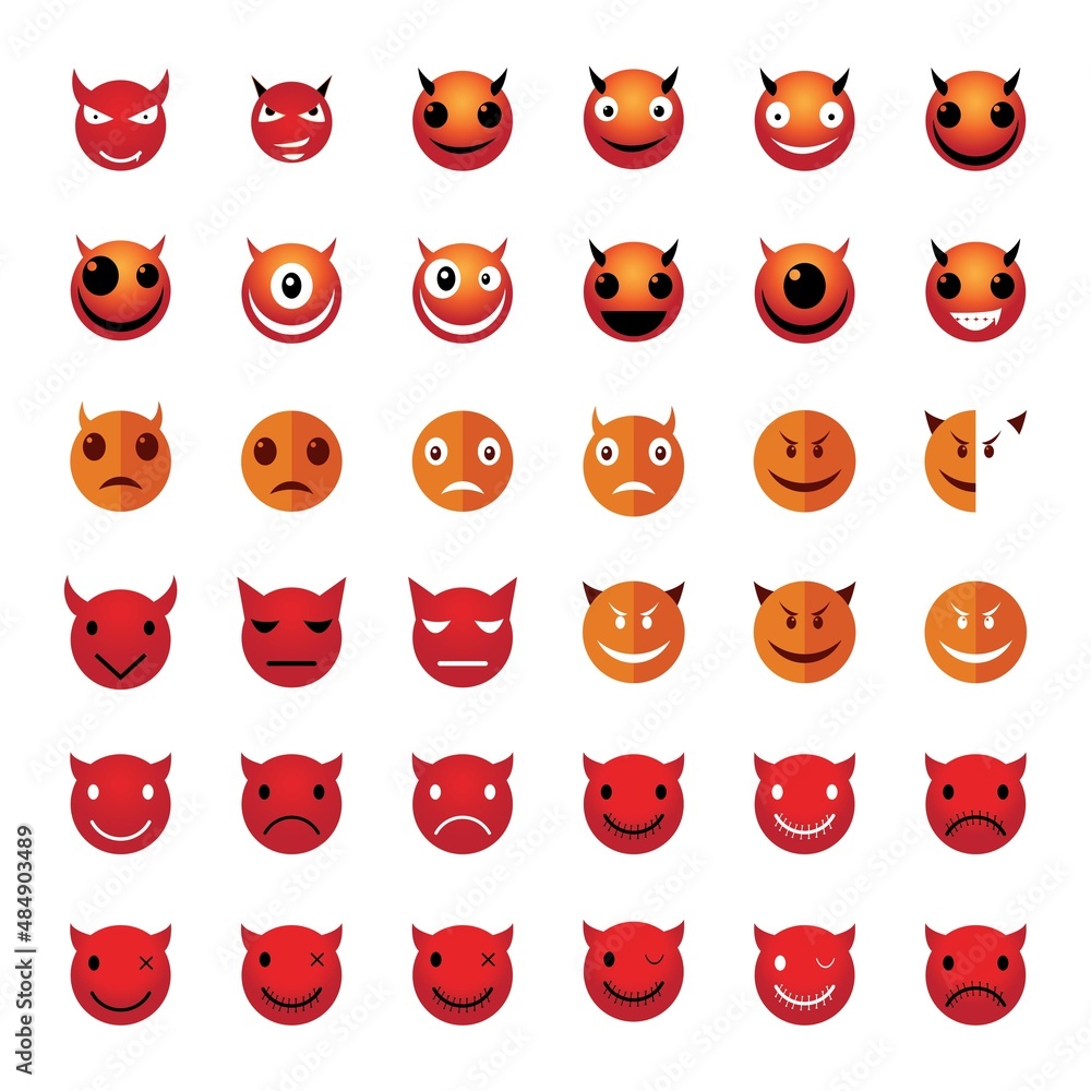 Devil horn Vector icon for emoji or emoticon logo chat and other Stock