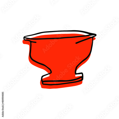 vector doodle ancient Greek vases or pottery on white background