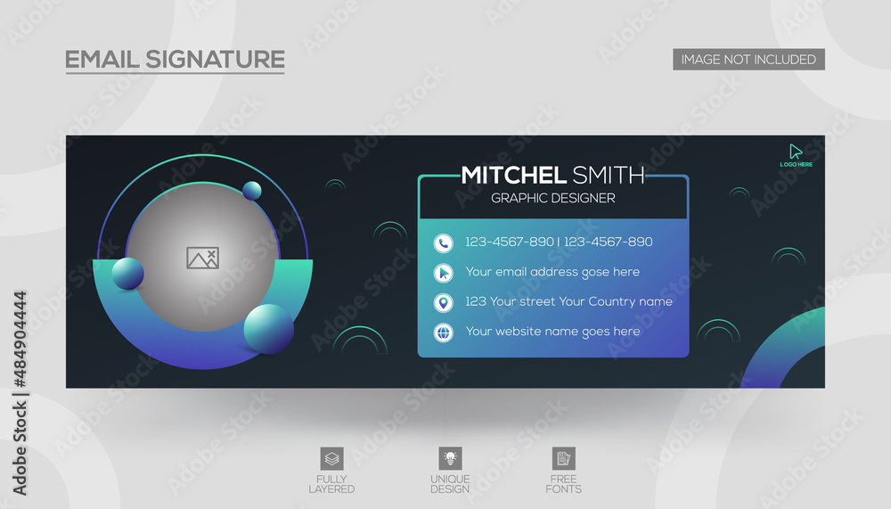 Email signature or email footer and social media cover design template Vector Email signature or email footer and social media cover design template Vector