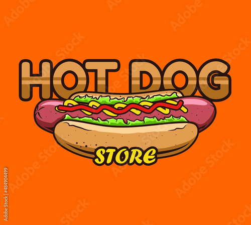 hot dog store logo concept	