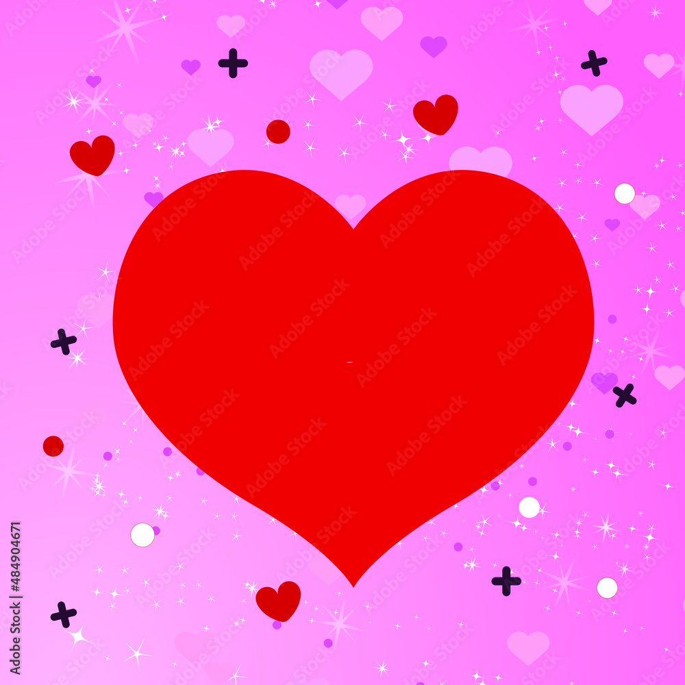 White heart background with red hearts and pink background
