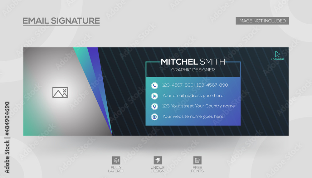 Email signature or email footer and social media cover design template Vector Email signature or email footer and social media cover design template Vector