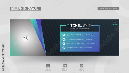 Email signature or email footer and  social media cover design template Vector