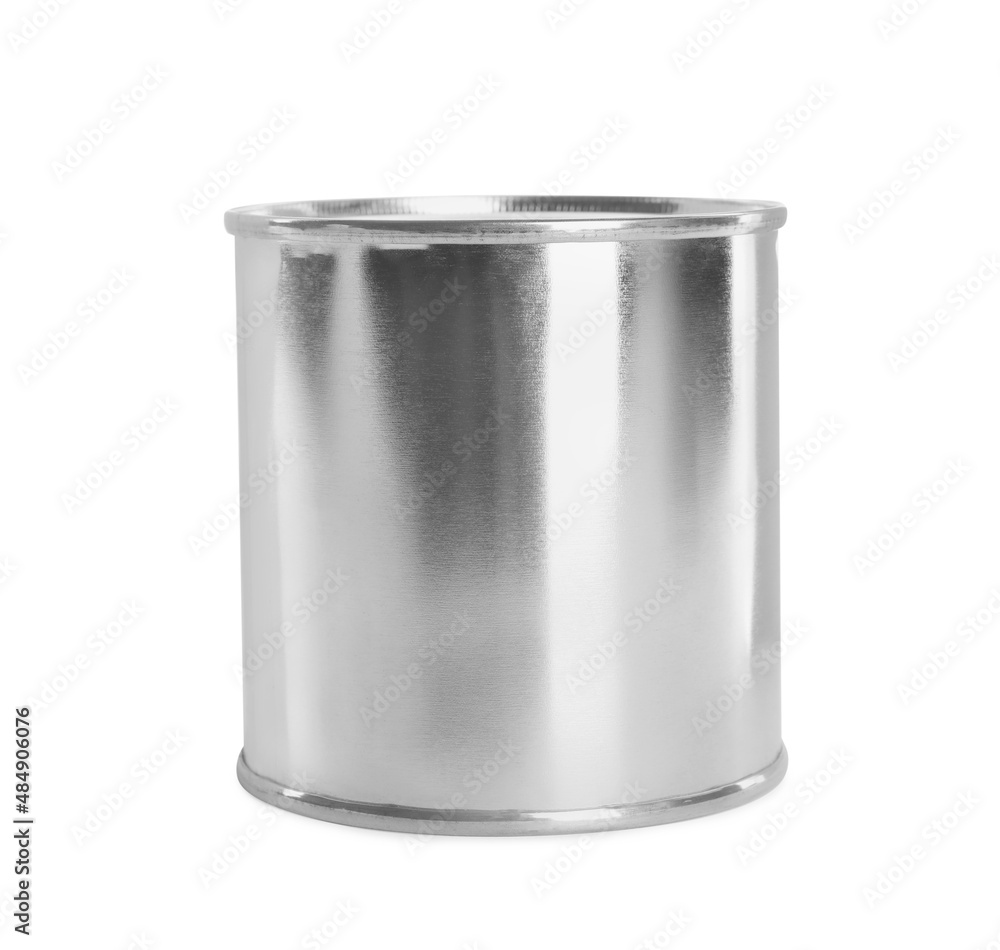 Tin can with boiled condensed milk on white background Tin can with boiled condensed milk on white background