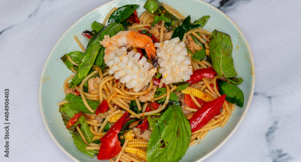 Thai Style Suki, Spaghetti and Rice Dishes. Thai Style Suki, Spaghetti and Rice Dishes.