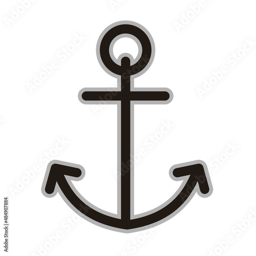 anchor icon isolated on white background