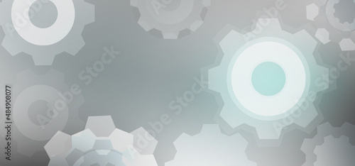 Abstract Technology hexagon cogs design background. Digital futuristic