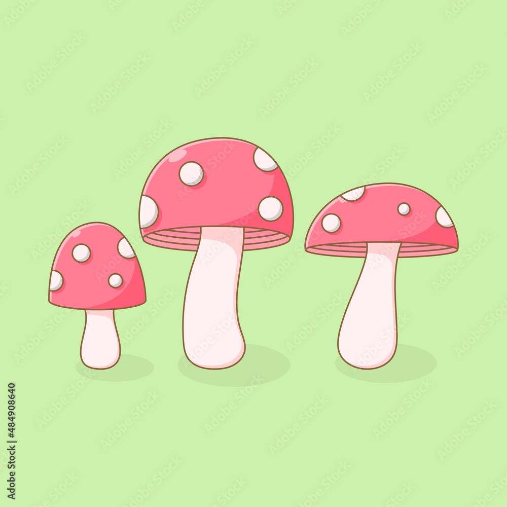 flat illustration of mushroom flat illustration of mushroom