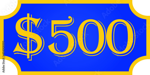 price symbol 500 dollar $500, $ ballot vector for offer and sale