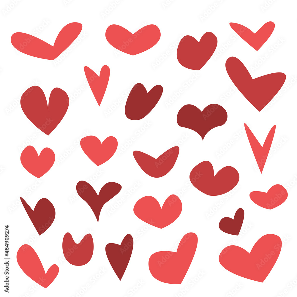 heart shape collection icon set. vector illustration
