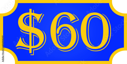 price symbol 60 dollar $60, $ ballot vector for offer and sale