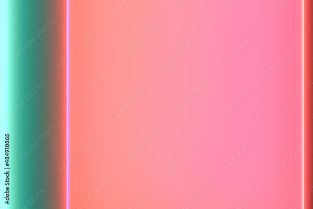 Fototapeta premium Red-green neon background. Glowing neon colored background. 3D illustration. Neon abstract design.