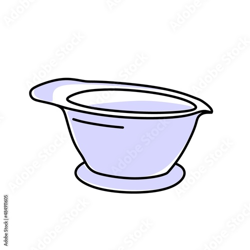 Hair care products. A container for hair dye. In very peri color Vector illustration in doodle style.