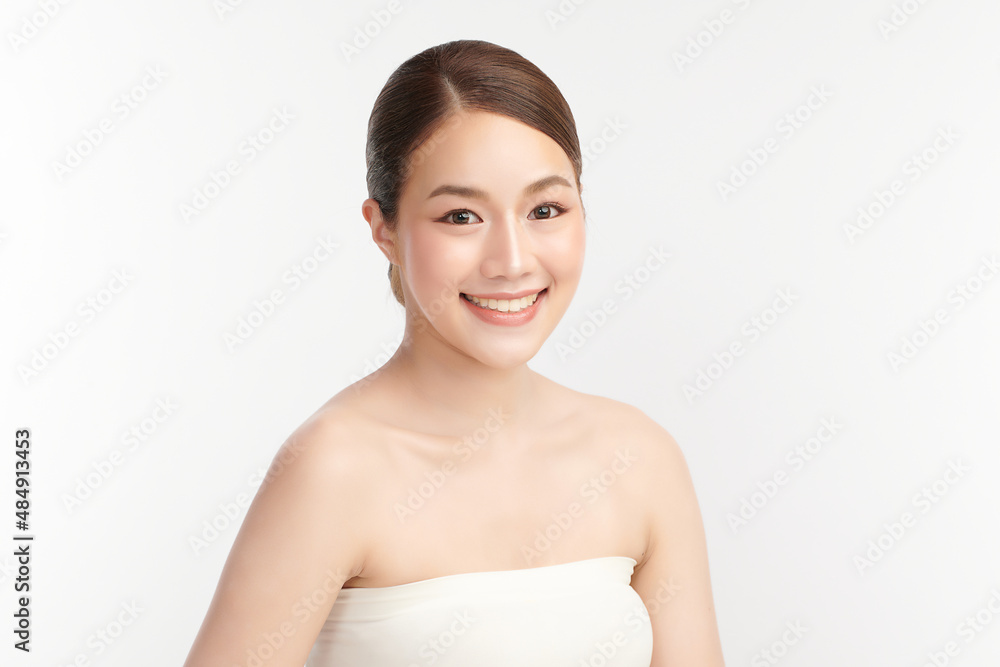 Beautiful young asian woman with clean fresh skin on white background, Face care, Facial treatment, Cosmetology, beauty and spa, Asian women portrait. Beautiful young asian woman with clean fresh skin on white background, Face care, Facial treatment, Cosmetology, beauty and spa, Asian women portrait.