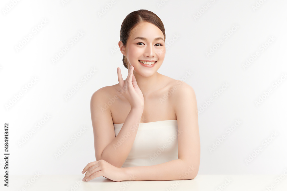 Beautiful young asian woman with clean fresh skin on white background, Face care, Facial treatment, Cosmetology, beauty and spa, Asian women portrait. Beautiful young asian woman with clean fresh skin on white background, Face care, Facial treatment, Cosmetology, beauty and spa, Asian women portrait.