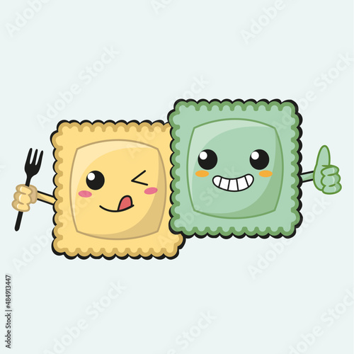 illustration of ravioli