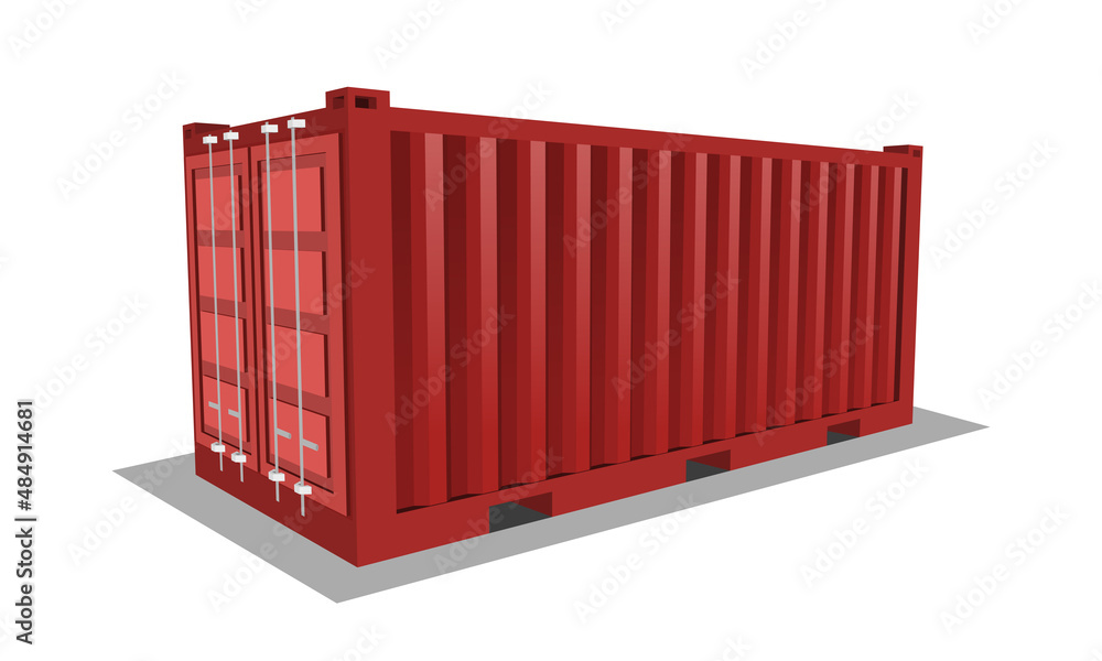 3D vector shipping container 3D vector shipping container
