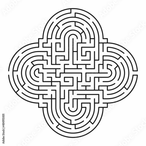 Abstract maze / labyrinth with entry and exit.  Vector labyrinth 295.