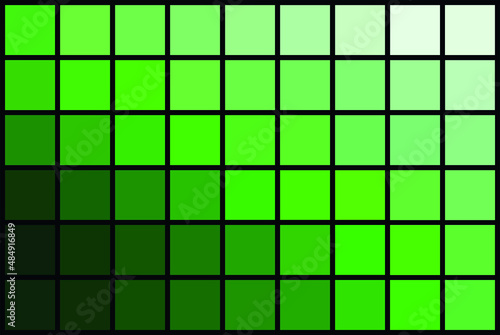 Vector illustration of an RGB color palette in shades of green