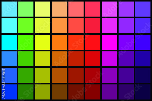 Vector illustration of an RGB colored palette with rainbow colors