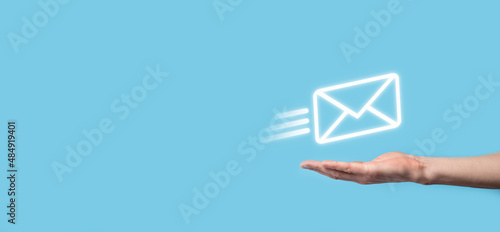 Email marketing and newsletter concept.Contact us by newsletter email and protect your personal information from spam mail concept.Scheme of direct sales in business. List of clients for mailing.