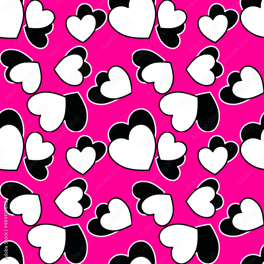 Vector seamless love symbol pattern, with stylish hearts Vector seamless love symbol pattern, with stylish hearts