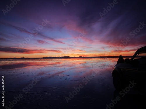 Sunset iin Uyuni Saltflats